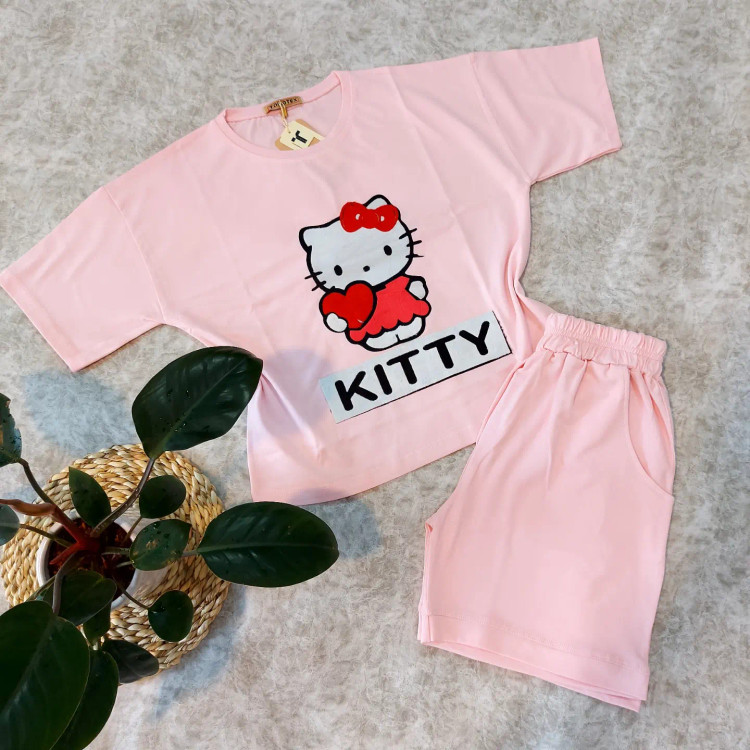 ست کراپ و شورتک شخصیت KITTY