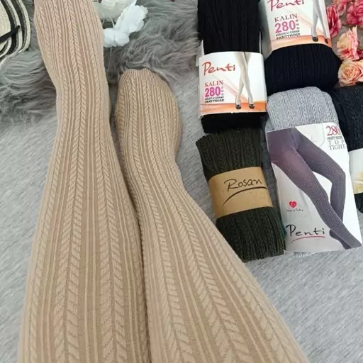 جوراب شلواری گندمی نسکافه ای