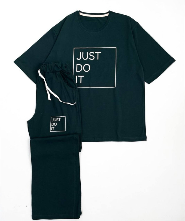 ست لانگ و شلوار just do it سبز لجنی