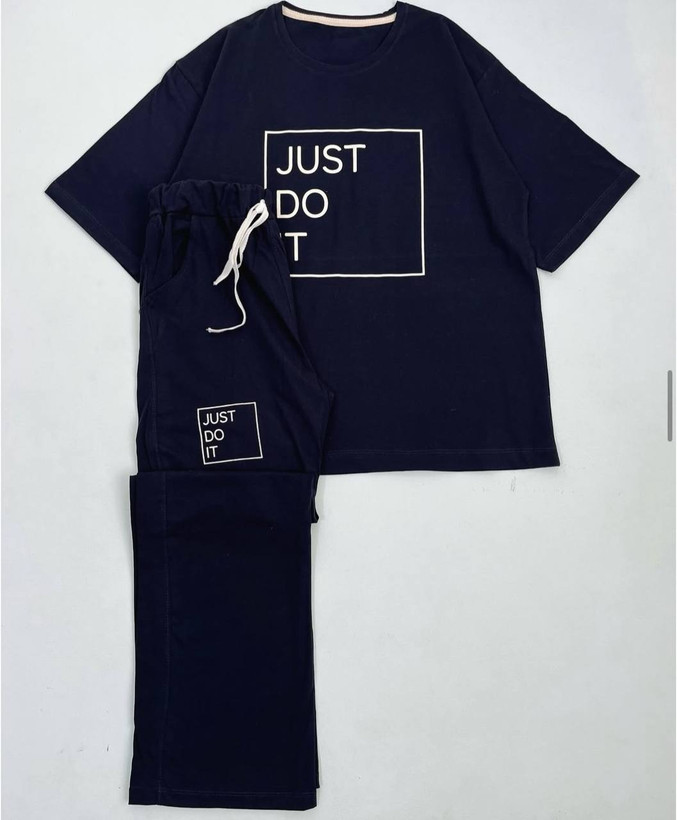 ست لانگ و شلوار just do it سورمه ای